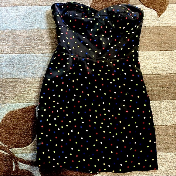 BCBGeneration Strapless Black & Rainbow Mini Dress - Picture 3 of 8